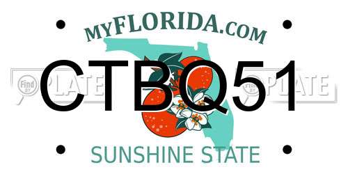 CTBQ51 Florida License Plate