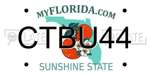 CTBU44 Florida License Plate