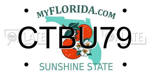 CTBU79 Florida License Plate