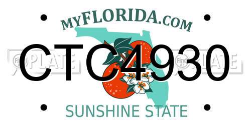CTC4930 Florida License Plate