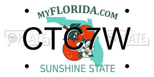 CTC7W Florida License Plate