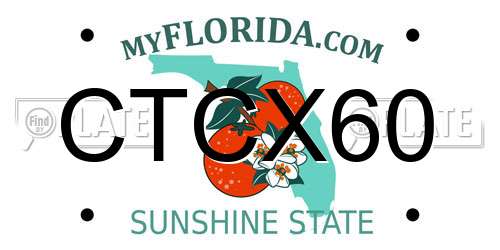 CTCX60 Florida License Plate