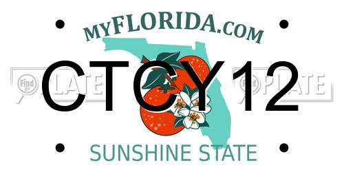 CTCY12 Florida License Plate
