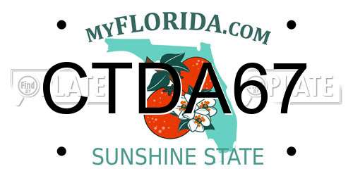 CTDA67 Florida License Plate