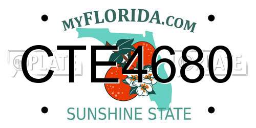 CTE4680 Florida License Plate