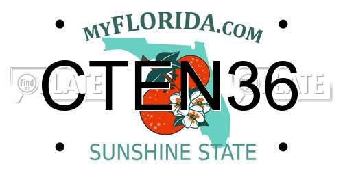 CTEN36 Florida License Plate