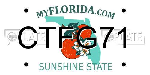 CTFG71 Florida License Plate