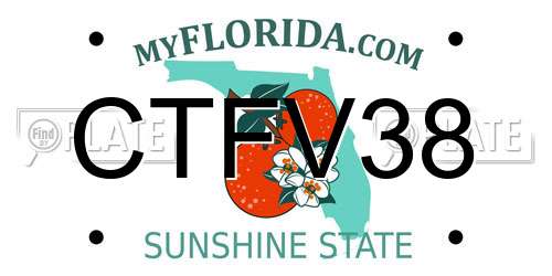 CTFV38 Florida License Plate