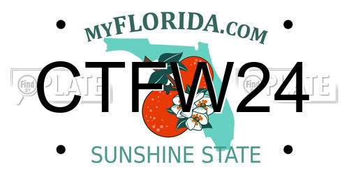 CTFW24 Florida License Plate