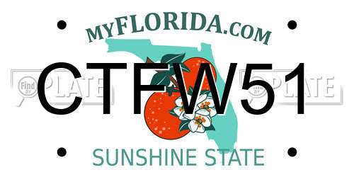 CTFW51 Florida License Plate