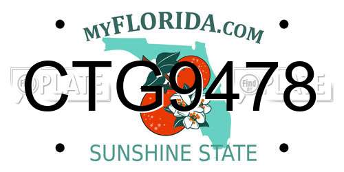 CTG9478 Florida License Plate