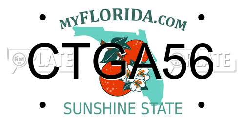 CTGA56 Florida License Plate