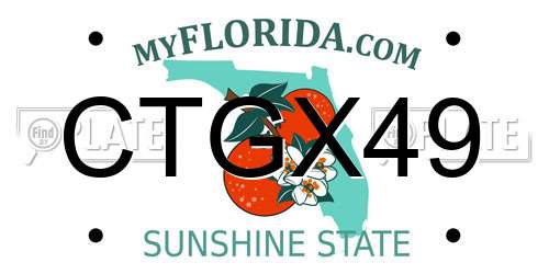 CTGX49 Florida License Plate