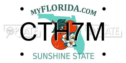 CTH7M Florida License Plate