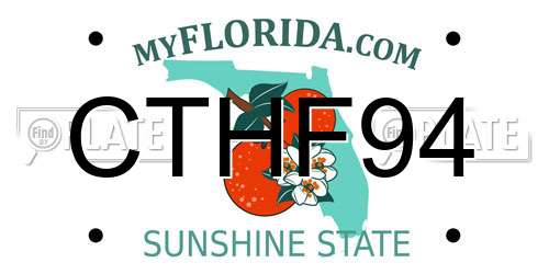 CTHF94 Florida License Plate