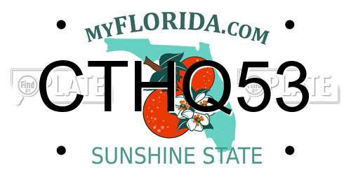 CTHQ53 Florida License Plate