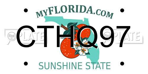 CTHQ97 Florida License Plate
