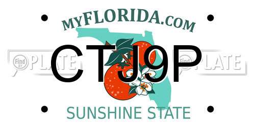 CTJ9P Florida License Plate