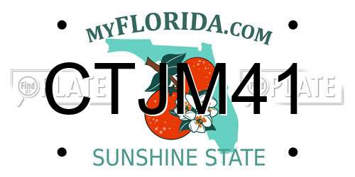 CTJM41 Florida License Plate
