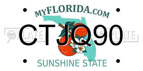 CTJQ90 Florida License Plate