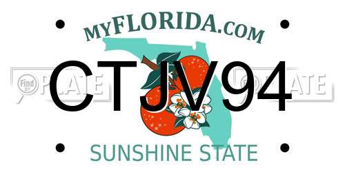 CTJV94 Florida License Plate