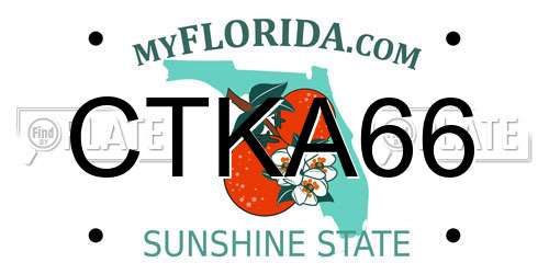 CTKA66 Florida License Plate
