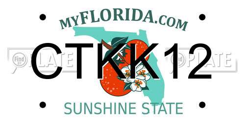 CTKK12 Florida License Plate