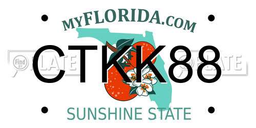 CTKK88 Florida License Plate