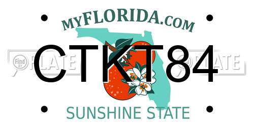 CTKT84 Florida License Plate