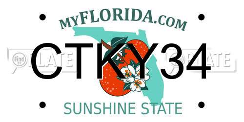 CTKY34 Florida License Plate