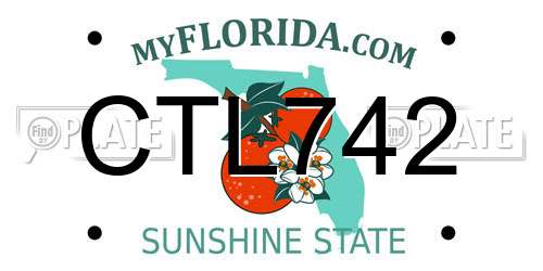 CTL742 Florida License Plate
