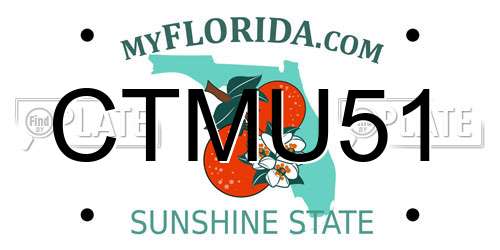 CTMU51 Florida License Plate