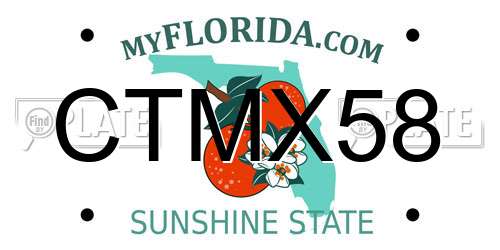 CTMX58 Florida License Plate