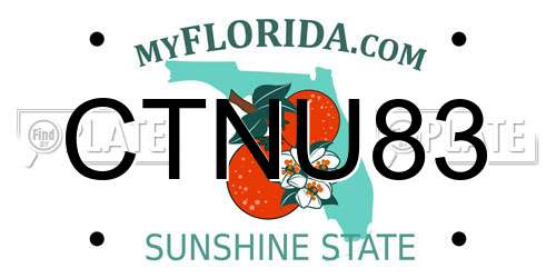 CTNU83 Florida License Plate