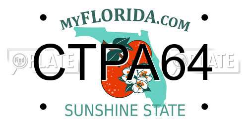 CTPA64 Florida License Plate