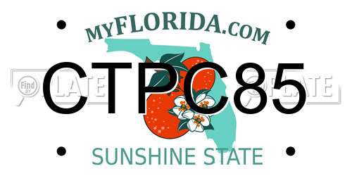 CTPC85 Florida License Plate