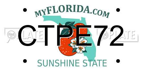 CTPE72 Florida License Plate