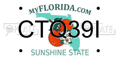 CTQ39I Florida License Plate