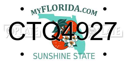 CTQ4927 Florida License Plate