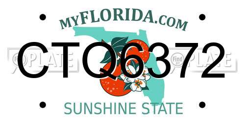 CTQ6372 Florida License Plate