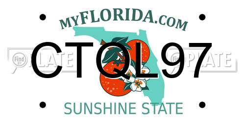 CTQL97 Florida License Plate