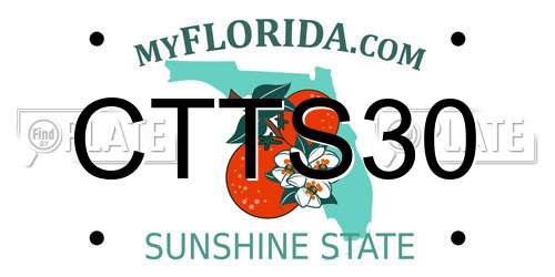 CTTS30 Florida License Plate