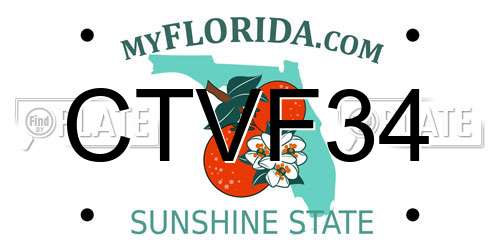 CTVF34 Florida License Plate
