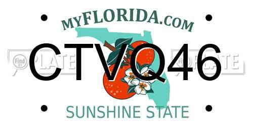 CTVQ46 Florida License Plate