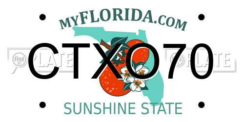 CTXO70 Florida License Plate