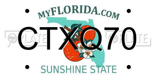 CTXQ70 Florida License Plate