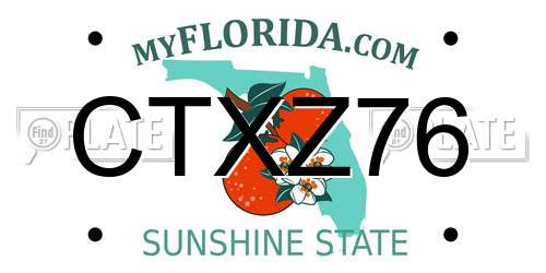 CTXZ76 Florida License Plate