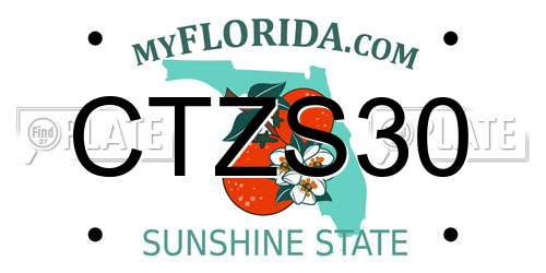 CTZS30 Florida License Plate