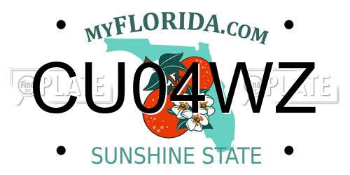 CU04WZ Florida License Plate