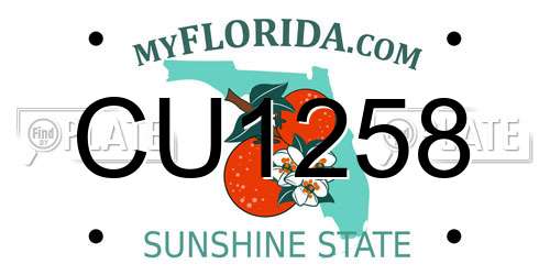 CU1258 Florida License Plate